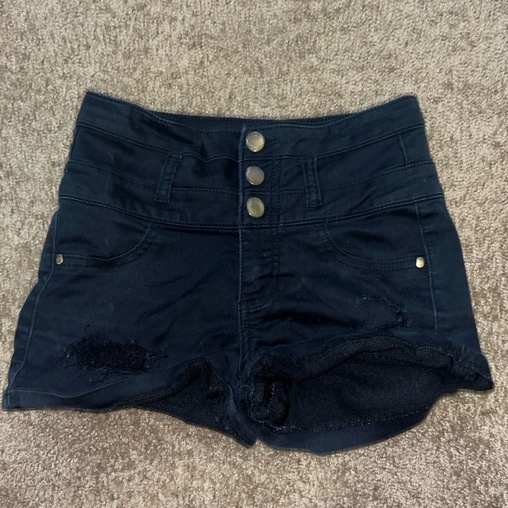 REFUGE BLACK JEAN SHORTS